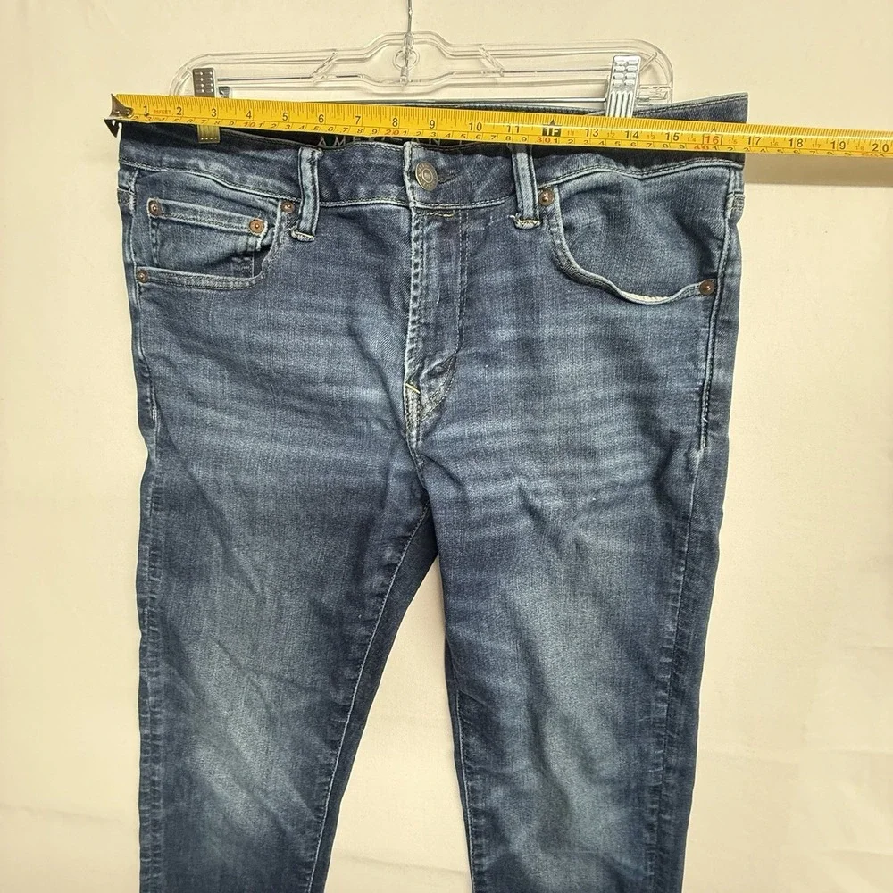 American Eagle Airflex 360 Skinny Men's 34x34 Blue Stretch Denim Real Slim Fit - Picture 5 of 12